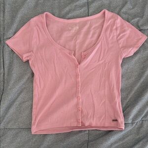 Hollister Light Pink Button-Down Women's Shirt